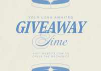 Minimalist Giveaway Time Postcard