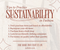 Sustainable Fashion Tips Facebook Post