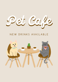 Pet Cafe Free Drink Poster