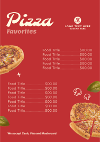 Authentic Pizza Parlour Menu Image Preview