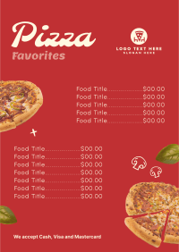 Authentic Pizza Parlour Menu