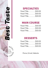 Ice Cream Parlor Menu example 3