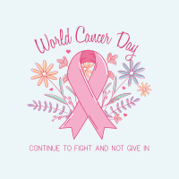 Cancer Day Floral Instagram Post