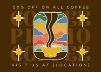 Coffee Cup Promo Postcard Design