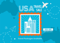 USA Travel Destination Postcard
