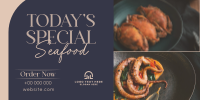 Minimal Seafood Restaurant  Twitter Post Design