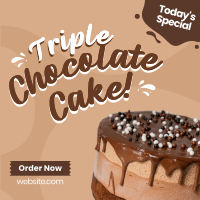 Triple Chocolate Cake Linkedin Post Design