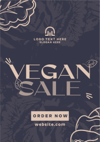 Trendy Open Vegan Restaurant Poster