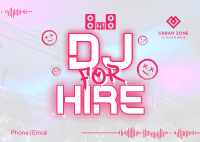 Hiring Party DJ Postcard