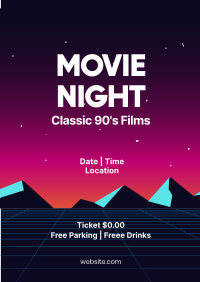 Retro Movie Night Poster