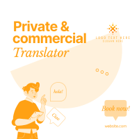 Translator for Hire Instagram Post Design