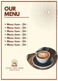 Halftone Cafe Menu