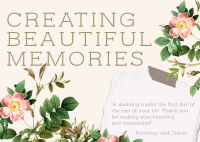 Creating Beautiful Memories Postcard