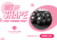 Training Fitness Gym Postcard Design