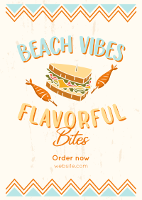 Flavorful Bites at the Beach Poster