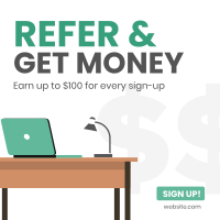 Refer And Get Money Instagram Post