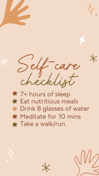 Self care checklist Facebook Story