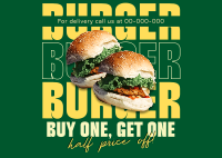 Double Burger Promo Postcard Design