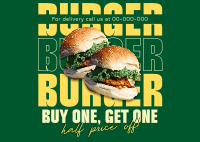 Double Burger Promo Postcard