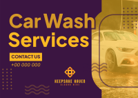 Sleek Car Wash Services Postcard Image Preview