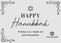 Hanukkah Floral Border Postcard