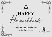 Hanukkah Floral Border Postcard Image Preview