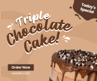 Triple Chocolate Cake Facebook Post