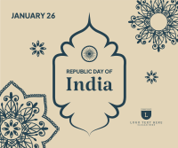 Ornamental Republic Day of India Facebook Post