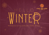 Cozy Winter Greeting Postcard Design