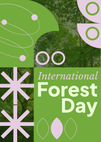 Geometric Shapes Forest Day Poster