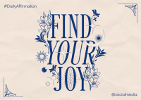 Celestial Find Joy Quote Postcard Image Preview