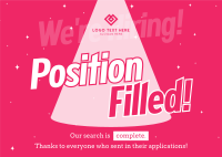 Position Filled Hiring Postcard Design