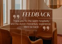 Minimalist Hotel Feedback Postcard