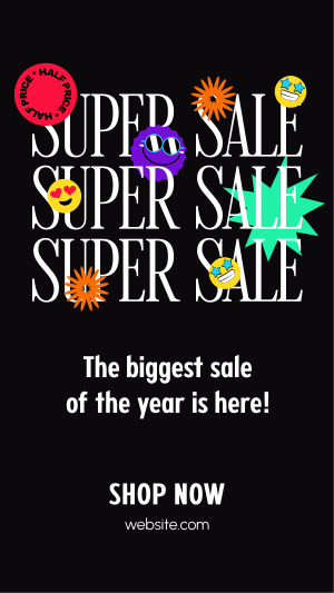 Funky Smiley Super Sale Instagram Reel Image Preview