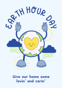 Happy Earth Mascot Poster