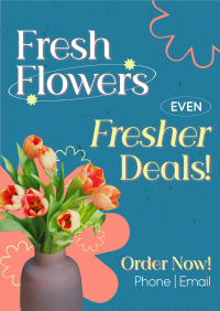 Fresh Flowers Sale Poster