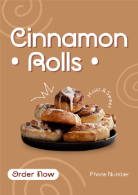 Quirky Cinnamon Rolls Poster Design