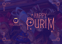 Celebrating Purim Postcard Design