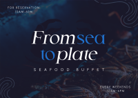 Seafood Cuisine Buffet Postcard Design