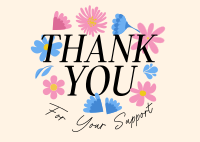 Floral Thank You Postcard