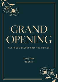 Grand Opening Elegant Floral Poster