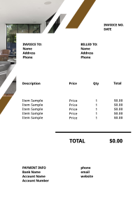 Real Estate Interior Invoice