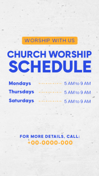 Church Worship Schedule Instagram Story