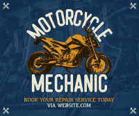 Retro Motorcycle Mechanic Facebook Post