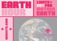 Mondrian Earth Hour Reminder Postcard