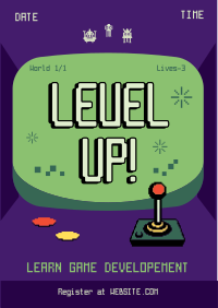 Retro 8bit Game Dev Course Flyer