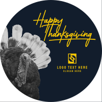 Thanksgiving Turkey Peeking Pinterest Profile Picture Design