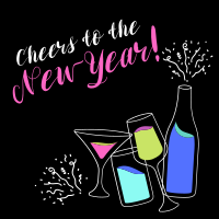 Cheers to New Year! Linkedin Post Design