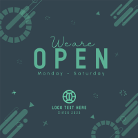 We Are Open Blob Greeting Instagram Post