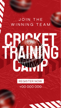 Grunge Cricket Training Camp TikTok Video Design